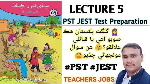 PST JEST Test Preparation Lecture 5 | Class 3 Sindhi