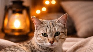 🕯️🐱 Sleepy Cat with Lantern | Calm Night Live 24/7