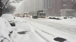 Plowing deep snow in New York City