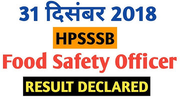 HPSSSB FOOD SAFETY OFFICER (ON CONTRACT BASIS) POST CODE: 657 RESULT DECLARED || CHECK NOW ||