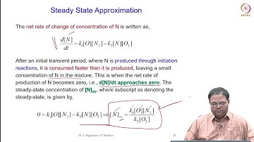 Fundamentals of combustion kinetics - Part 3 - Steady state and partial equilibrium approximation