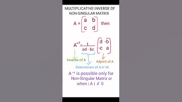 Multiplicative inverse of non singular Matrix