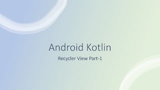 RecyclerView in Kotlin hindi