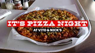 Thin-Crust Sausage, Mushroom, Onion, Green Pepper Pizza at Vito & Nick's in Chicago