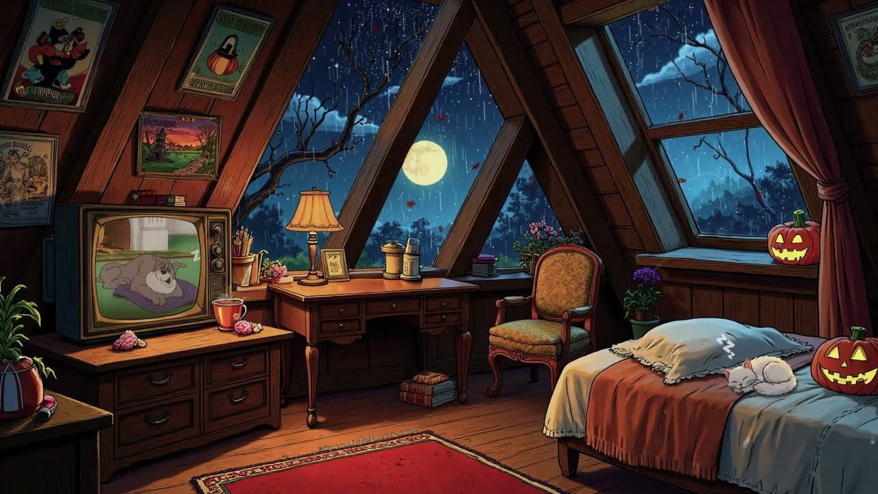 Cozy Christmas Attic Bedroom 🎄❄️ peaceful snow and gentle Jazz vintage 1930s 1940s 🕯️
