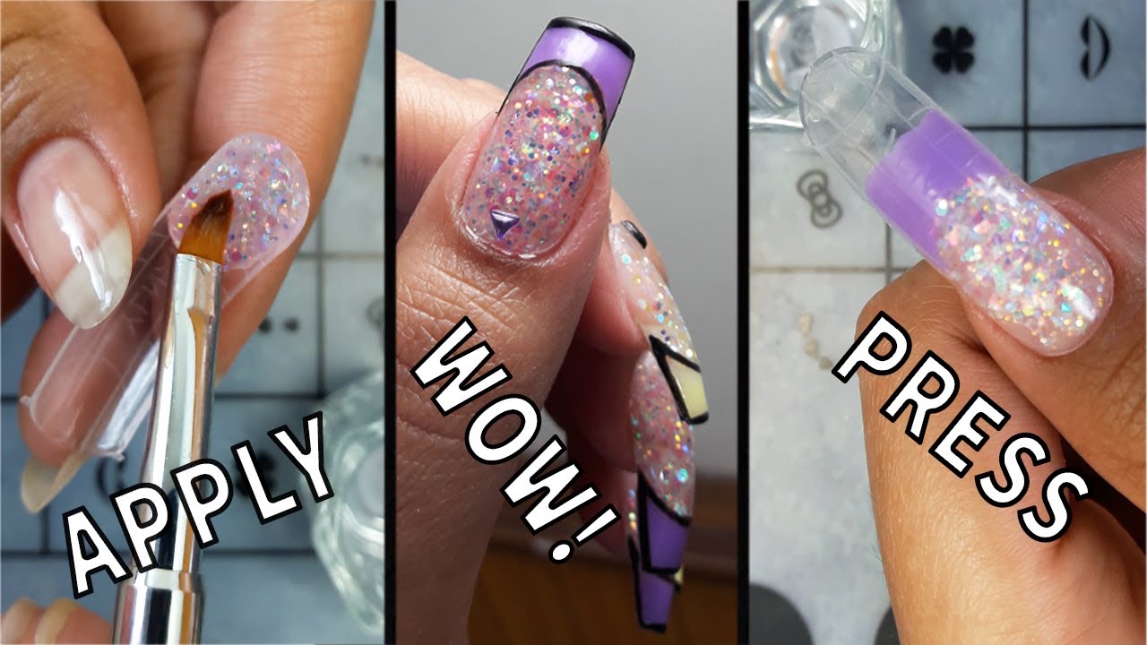 DIY Polygel Nails On Myself SALON Nails At Home YouTube