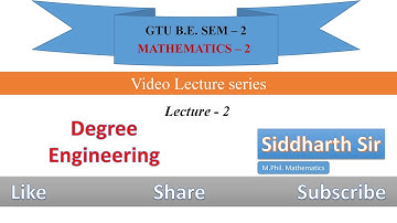 GTU Mathematics 2 Lecture 2  Ordinary differential Equations