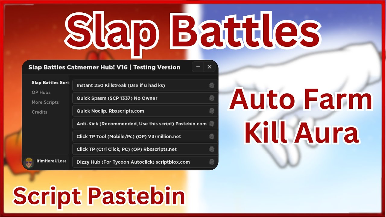 Roblox 👏Slap Battles SB Hub V16 Script - Kill Aura 