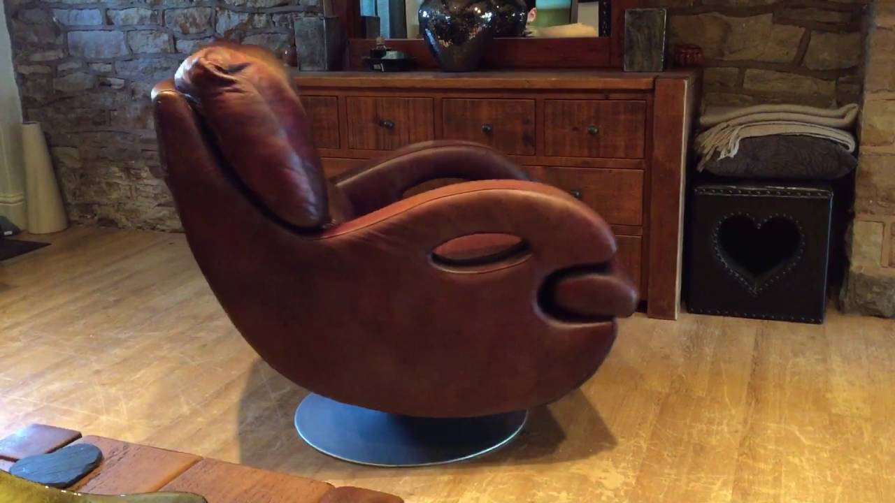 Brown leather swivel chair 2016 YouTube