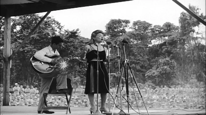 Bob Hope and Frances Langford  in U.S.O. tour, ent...