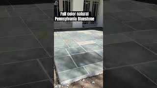 Bluestone patio natural from Pennsylvania. Mortar set stone #stonemason #bluestone #design