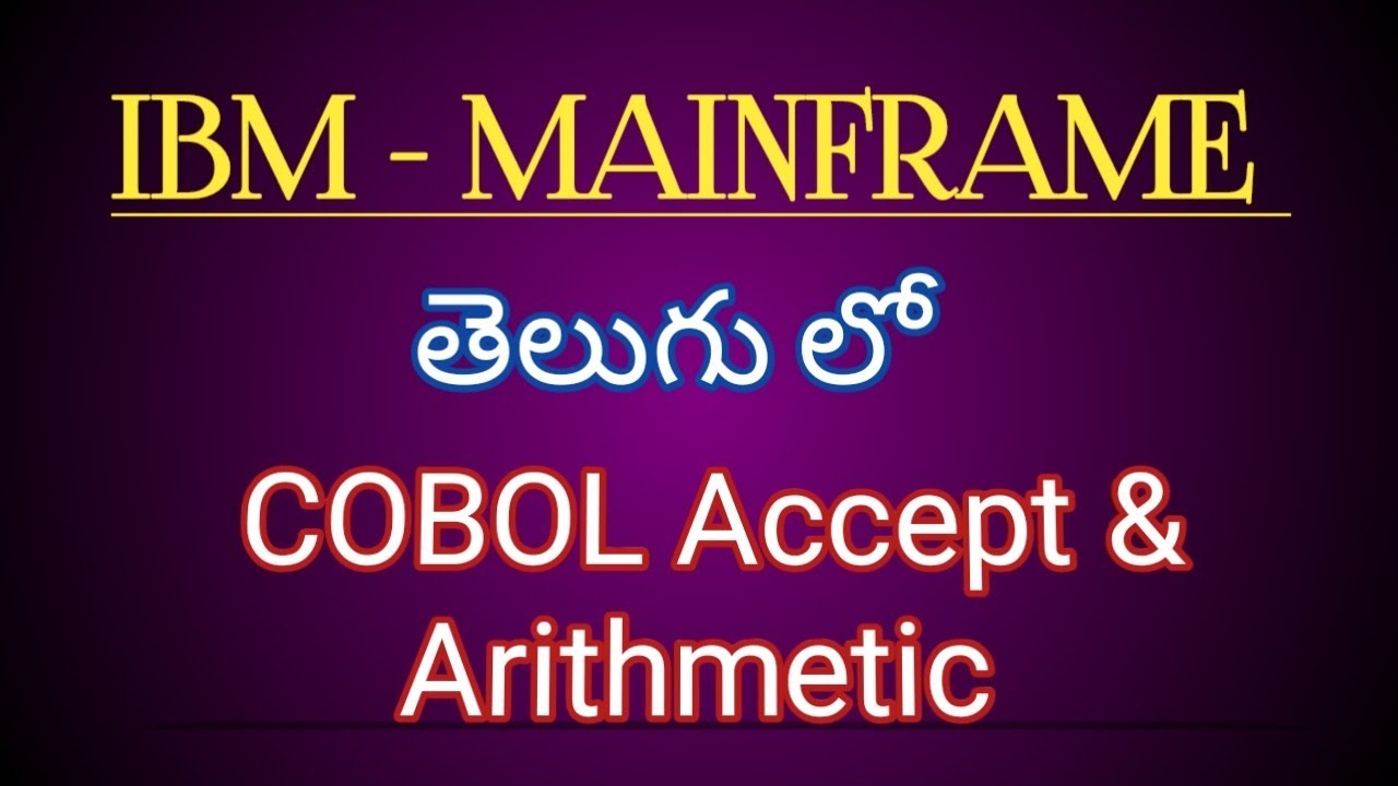 4 COBOL Accept and arithmetic in Telegu #mainframeclasses #mainframes # ...