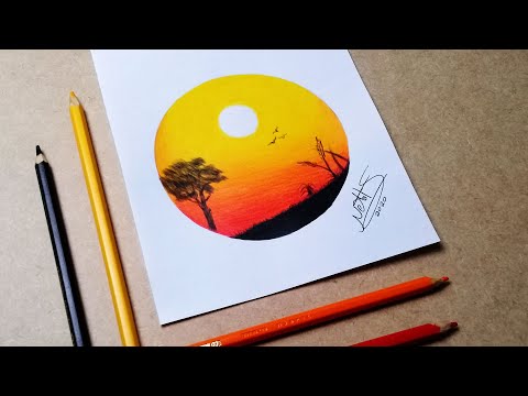 Vídeo: Como Desenhar Um Pôr Do Sol Com Um Lápis Passo A Passo