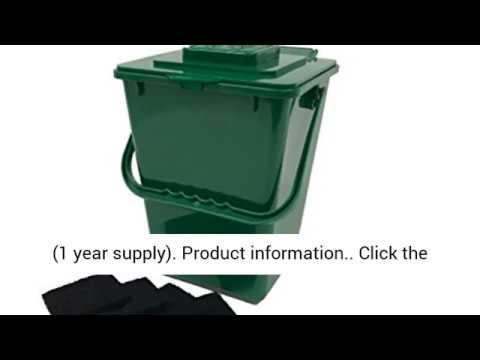 Exaco Compost Pail 2 gal Green Plastic Kitchen Composting Bin with Carbon  Filter 