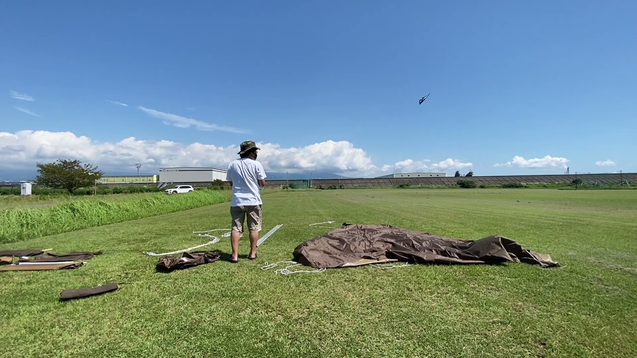 スーノーピーク  HDタープ“シールド” メーヴェ L    予行練習  3本ポール双曲線タープ　【Yo Aoki】