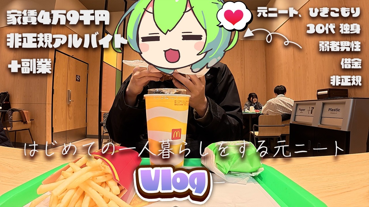 【30代/独身/Vlog】絶望フリーターのルーティン  週5アルバイト #18
