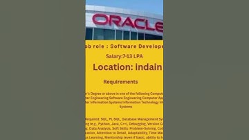 Oracle Hiring 2025 | Software Developer Jobs in India | 7-13 LPA | Apply Now!"
