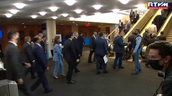 President Marcos' arrival at the United Nations General Assembly Hall