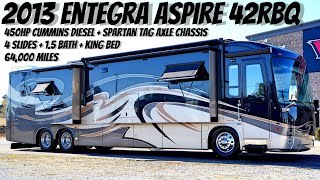 2013 Entegra Aspire 42RBQ TAG AXLE A Class 450HP Cummins Diesel Pusher from Porter’s RV - $169,900