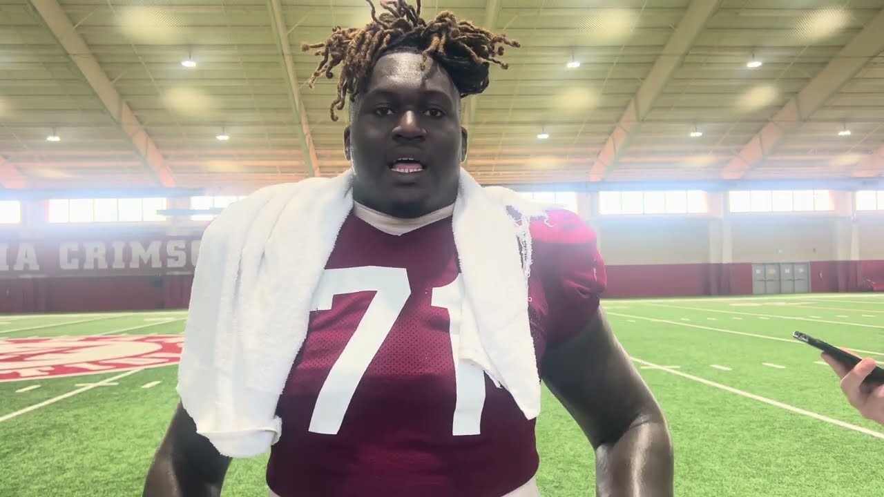 Alabama Left Guard Kam Dewberry before Wisconsin Game