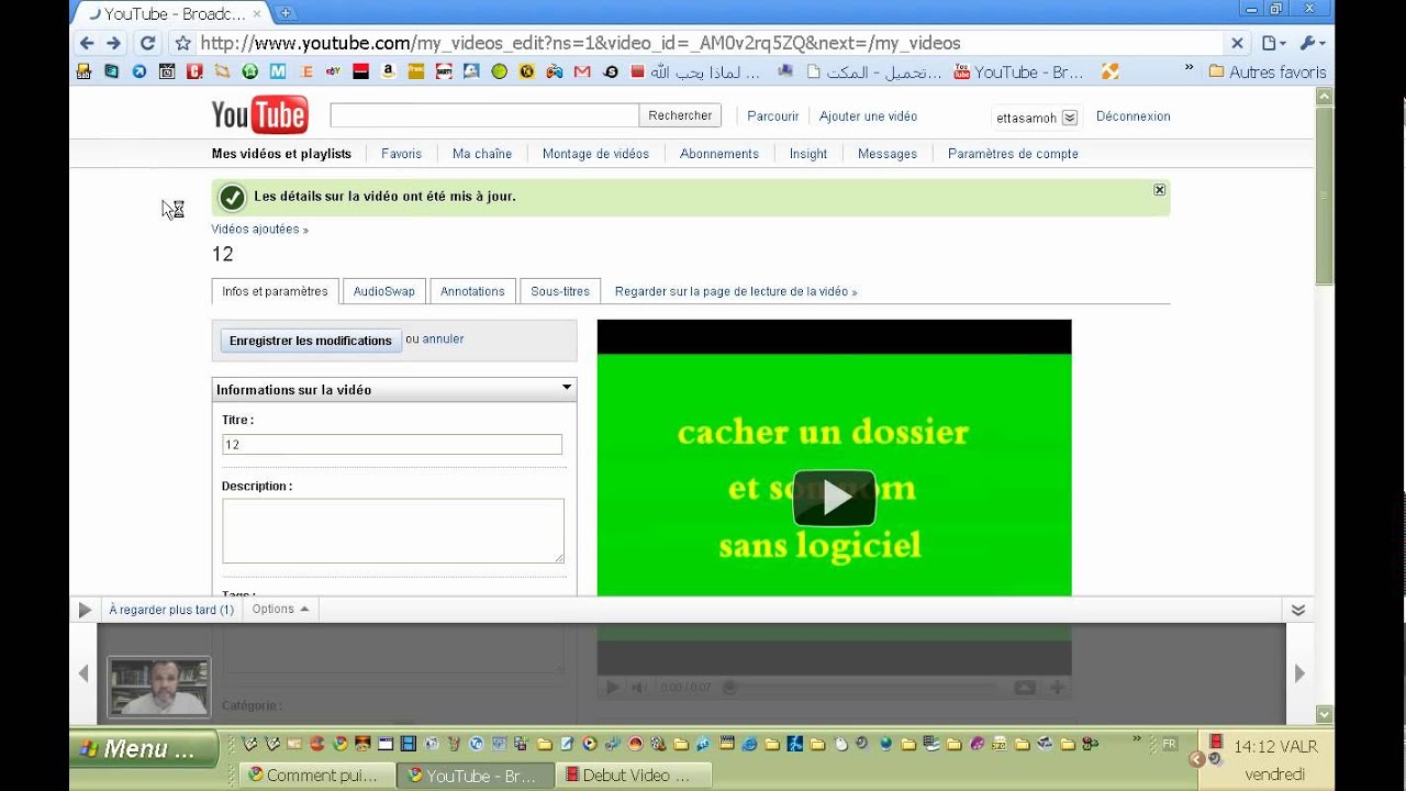 ordin-astuces comment modifier et supprimer une vidéo dans youtube