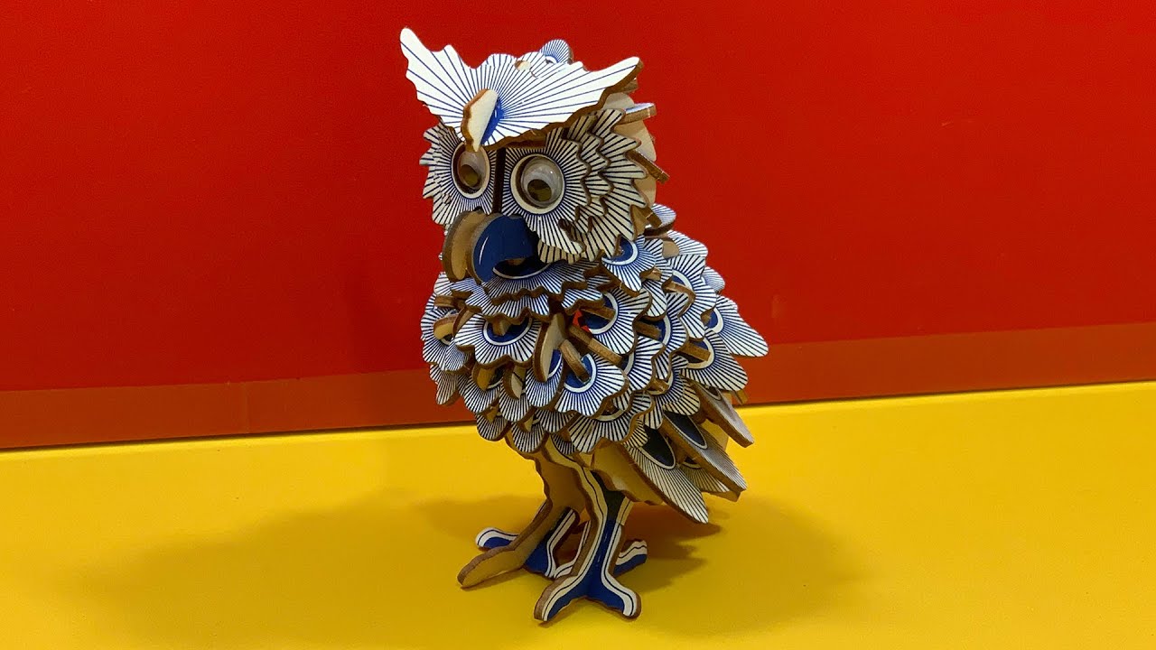 DIY Craft Instruction 3D Woodcraft Construction Kit OWL Colorful YouTube
