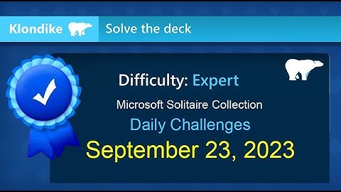 Microsoft Solitaire Collection: Klondike - Expert - September 23, 2023