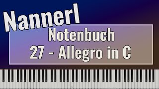 Nannerl Notenbuch - No. 27 Allegro in C - Piano Tutorial