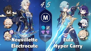 Neuvillette C3 Electrocute & Eula C6 Hyper Carry - Abyss 4.5 Genshin Impact - Floor 12 9 stars