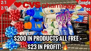 CVS Free & Cheap Coupon Deals & Haul | 2/7 - 2/13 | MONEY MAKER WEEK! $200 In PRODUCTS - Made $23!💥