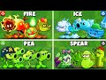 PvZ2 - 4 Plant Teams: FIRE x ICE x PEA x SPEAR vs Zombie Teams - Who Will Win ?