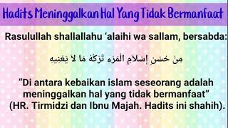 Hadits Meninggalkan Hal Yang Tidak Bermanfaat