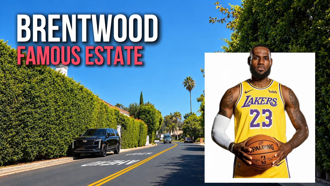 Driving Brentwood Los Angeles 4K | LeBron James' $23M Mansion & Celebrity Estates