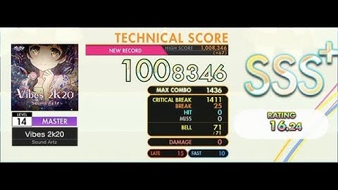 [オンゲキ] Sound Artz - Vibes 2k20 (Master Lv. 14) ABFB SSS+ Rank【外部＋手元】