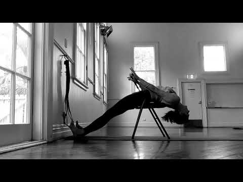 SUZI CARSON yoga video series: VIPARITA DANDASANA supported