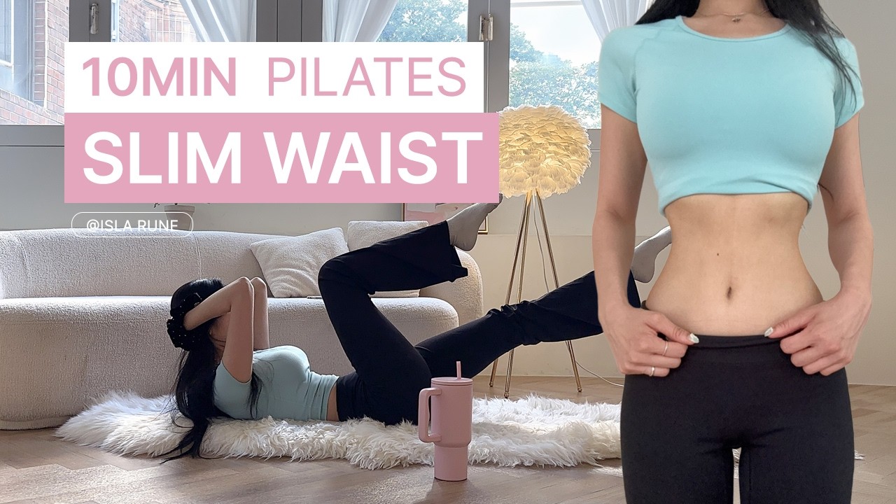10 MIN PILATES SLIM WAIST // Get a Tiny Waist & Flat Stomach Fast (No Equipment)