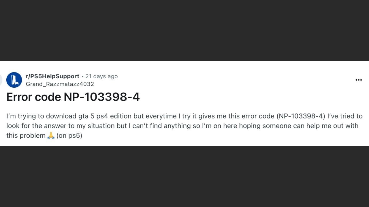 How To Fix PS5 Error Code NP-103398-4? - YouTube
