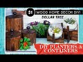 2 DOLLAR TREE WOOD Home Decor DIYs | 3 Piece Container Set | Plant Stands with Bowl | High End Look!