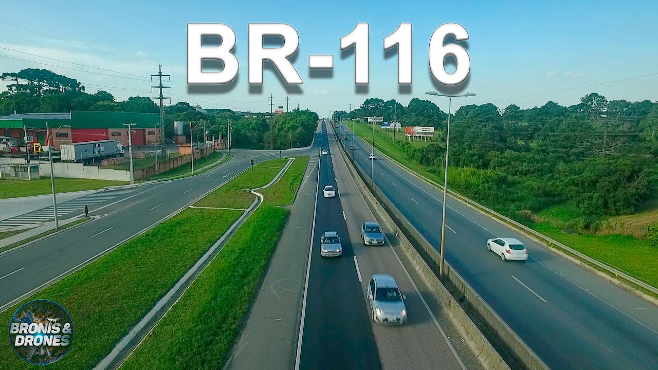 Passeio pela BR 116 sentido Fazenda Rio Grande PR por drone