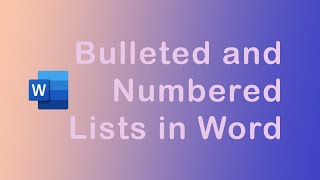How to use bulleted and numbered lists in Word