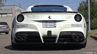 I have filmed not one but two ferrari f12 berlinetta both fitted with
novitec rosso exhaust system. here you can see cars starting up and
revving mutipl...