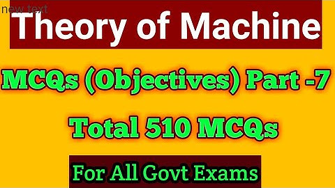 TOM MCQ Part 7|Objectives of Theory of Machine| MCQ Mechanical| TOM| DOM