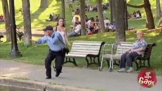 Old Woman Pushes Police Officer Into Lake!