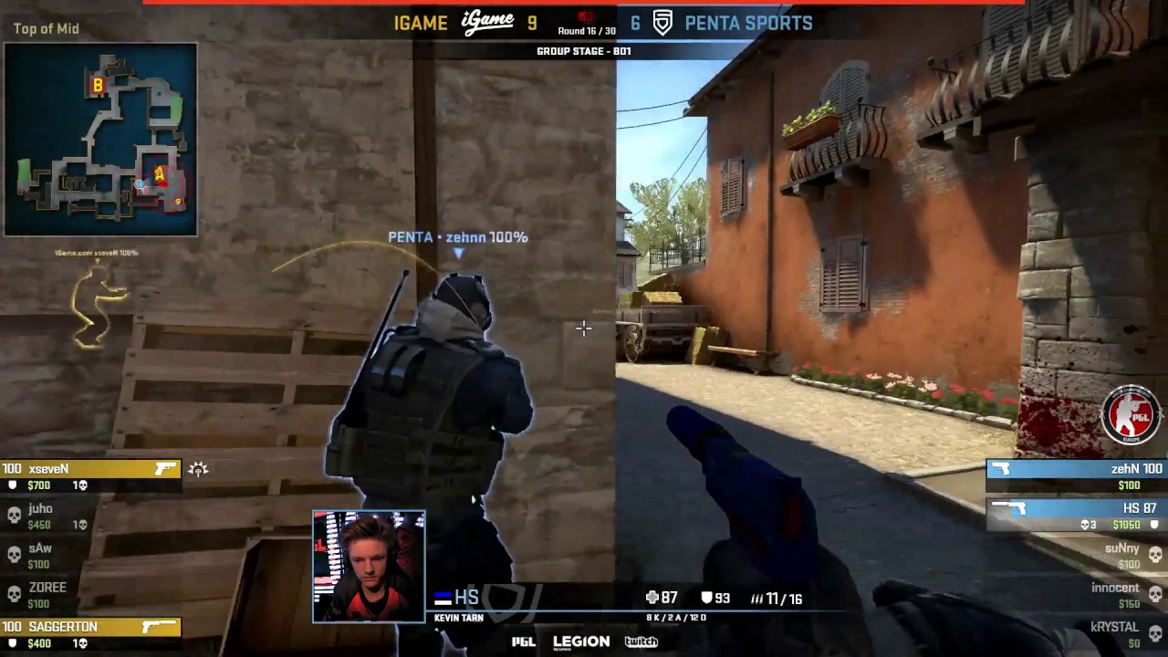 CS:GO - HS Crazy Pistol ACE vs iGame @ PGL EU Minor