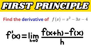 (Solved Example) Find Derivative Using First Principle