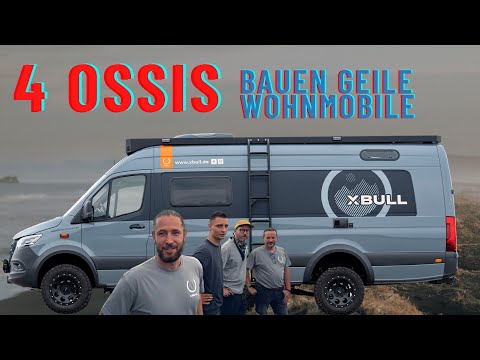 4 JUNGE OSSIS BAUEN GEILE 7m DESIGN-WOHNMOBILE: XBULL Sprinter 4x4 Iglhaut Längsbetten Luxus Leder