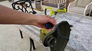 How to change the trimmer line on a Ryobi 18 volt cordless string trimmer