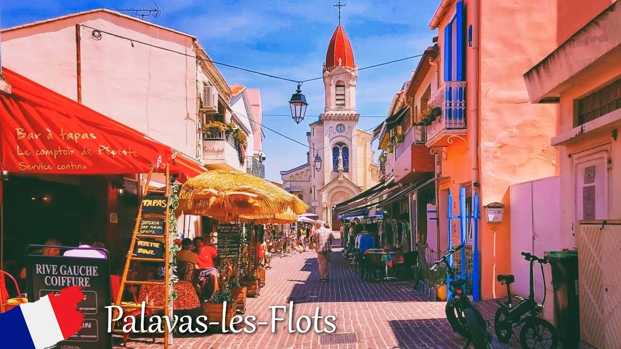 Palavas-les-Flots, Beautiful Mediterranean Fishing Village in France, Immersive Virtual Walk, 4K UHD