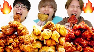 韓国激辛チキンと甘辛チキンとケンタッキーをサイコロで出た数食べ続けてみた！