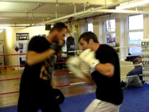 Matthew Macklin with trainer Joe Gallagher ahead o...